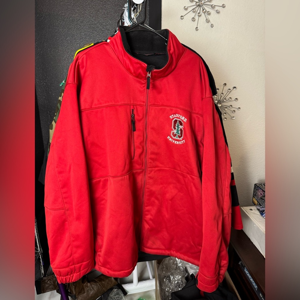 STANFORD UNIVERSITY SOFT SHELL MOCK NECK WATERPROOF JACKET 3XL